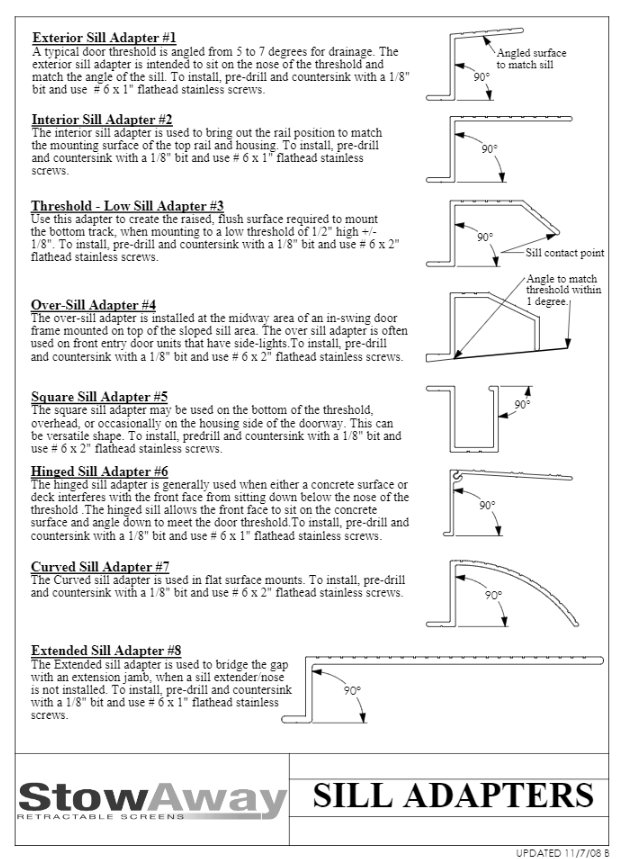 Stowaway Sill Adapter